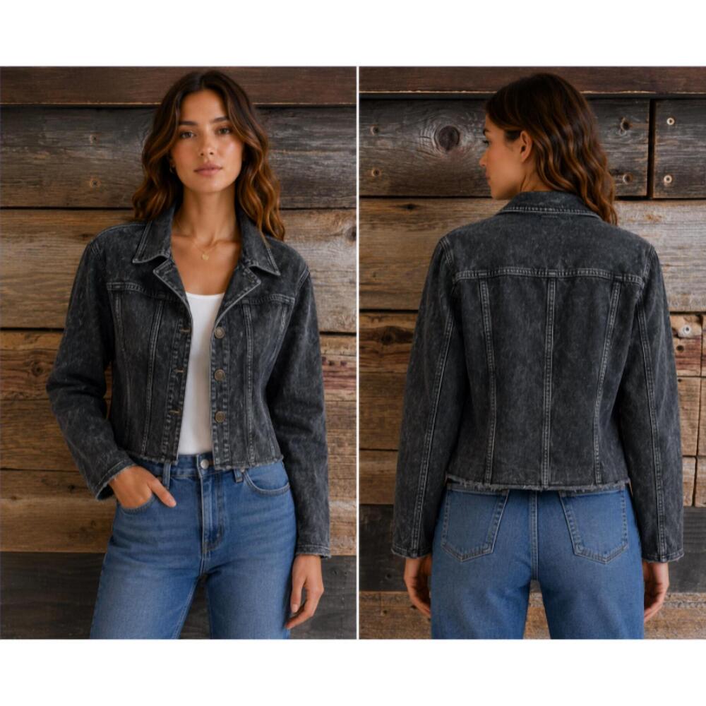 NEW TESTIMONY LOS ANGELES demi crop jacket in asphalt